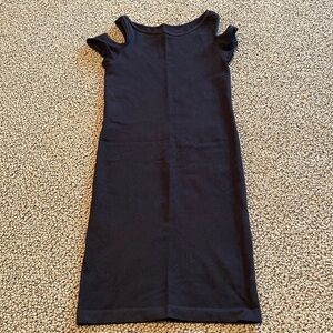 Malibu Sugar Black Bodycon Cold Shoulder Dress Size Tween 7-14 Like New